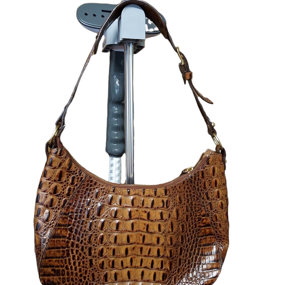 Brahmin shoulder bag croc leather design